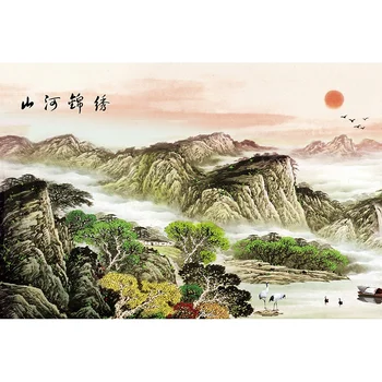 Veľký čínsky Múr krajinomaľbou Drevená skladačka puzzle 1000 ks Office dekorácie hádanky Kreatívne darčeky