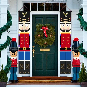 Vianočné Cartoon Dekoratívnych Dverí Záves Vojak Model Vianočné Závesné Ozdoby, Vianočné Dekorácie Pre Domov Dvere Záves