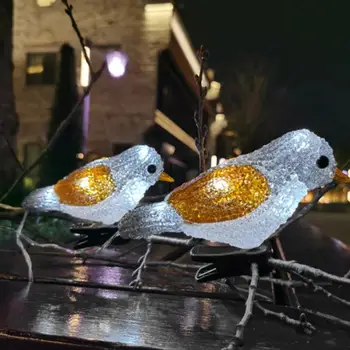 Vianočné Dekorácie Solárne Nepremokavé 5 LED Akryl Vtáčie Rozprávky String Svetlo Jedinečný záhradné dekorácie Pre Ženy, Dievčatá Darček
