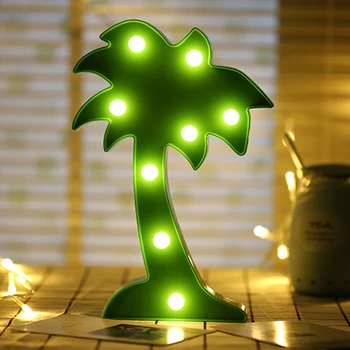 Vianočné dekorácie Žirafa Cartoon LED Tabuľka Nočné Svetlo 3D Vianočné Coconut Tree Domov Noc Party Dekorácie Stolná Lampa Pre Deti