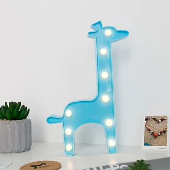 Vianočné dekorácie Žirafa Cartoon LED Tabuľka Nočné Svetlo 3D Vianočné Coconut Tree Domov Noc Party Dekorácie Stolná Lampa Pre Deti