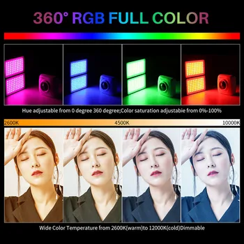 VIJIM R316 Skladacia RGB LED Video Svetlo 2600K-12000K 20W 2960 LUX Vyplniť Svetla S OLED Displej Fotografie Studio Svetlo DSLR