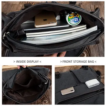 Vintage Mužov Taška cez Rameno Travel Crossbody Tašky Príčinné Plátno Messenger Taška Patchwork Multi-funkčný Notebook Kabelka Tote Školy