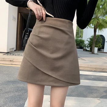 Vintage Sukne Ženy Jeseň Krátke Sukne, Mini Kórejský Harajuku Ceruzku Sukne Sexy Office Lady Bežné Vysoký Pás A-Line Zips W095