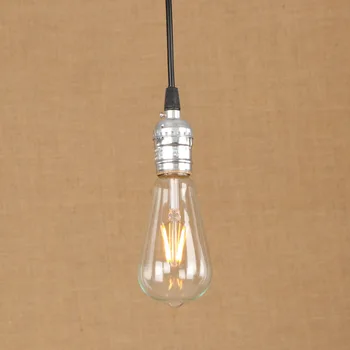 Vintage železa maľované strieborný prívesok žiarovka E27 220V LED tvorivé 3 štýly závesné svietidlo reštaurácia, spálne, obývacia izba bar