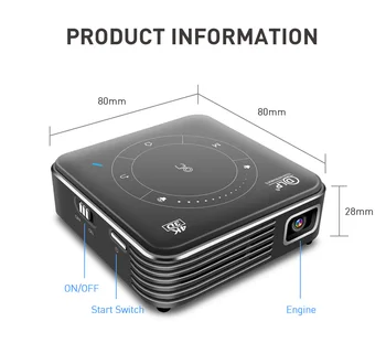 Vivicine P11 Najnovšie Smart Vrecko Mobile 3D Mini Projektor,Podpora Miracast Airplay, Wifi, Domáce Video Proyector Beamer