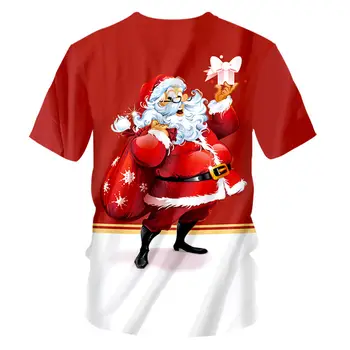 Vlastný S-7XL Novinka Vianoce, T-shirts Muži Ženy 3d Santa Claus Zábavné Vytlačiť T-shirt Unisex Príležitostné Letné Topy Vianoce, Otec, Mama Darček