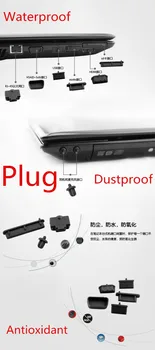 Vodotesný, Prachotesný Notebook Čierne Silikónové plug port, kryt kryt Pre Dell Precision M6800 M6700 M6600 M4800