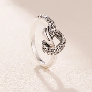Volayer 925 Sterling Silver Krúžky Viazané Srdce Krúžky Pôvodné 925 Silver dámske Prstene Zásnubné Prstene Ženy Šperky