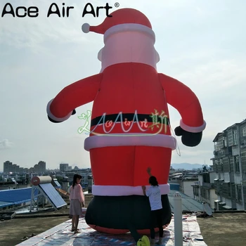 Vonkajšie Obrie Vianočné Nafukovacie ozdobu 6 m Vysoký Animovaný airblown Santa Claus