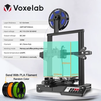 Voxelab Aquila DIY 3D Printer Kit Pokračovať Výpadku Tlače Masky Veľké Veľkosti Upgrade 3D Tlačiarne S Vlákna Nové