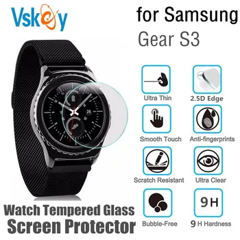 VSKEY 10pcs Tvrdeného Skla Pre Samsung Výstroj S3 Klasické Športové Hodinky Screen Protector, Priemer 33 mm S3 Hranica Ochranného Filmu
