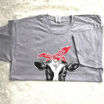 Vtipné Dizajn Krava Vytlačené T-Shirts 2018 Móde dámske Tričko Krátky Rukáv Grafické Tričko Cowgirl Tričko Južnej Topy Tee Tumblr