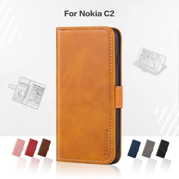 Vyklápací Kryt Pre Nokia C2 Obchodného Prípadu Luxusné Kožené S Magnetom Peňaženky Prípade Pre Nokia C2 Kryt Telefónu