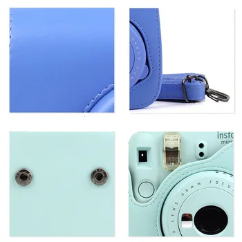 Vykonávať PU Kožené Vrece puzdro s Popruhom cez Rameno Pre Fujifilm Instax Mini 9 Mini Mini 8 8+ Instant Film Fotoaparátom