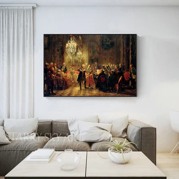 Vynikajúci Umelec Ručne maľované Kvalitné Luxusné Nástenné Art Európskej Šľachty Prehrávanie Hudby olejomaľby pre Villa Dekorácie