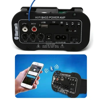 Vysoko Kvalitné 1 Sada Univerzálnych 25W Auto Auto Stereo Bluetooth Subwoofer Hi-Fi Zosilňovač Basov Rada Audio TF USB 220V/12V/24V YHQ