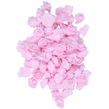 Vysoká Kvalita 100ks / vrecko 6typ Pena Rose Hlavy Umelý Kvet Hlavy Svadobné Dekorácie(ružové)