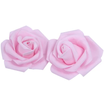 Vysoká Kvalita 100ks / vrecko 6typ Pena Rose Hlavy Umelý Kvet Hlavy Svadobné Dekorácie(ružové)