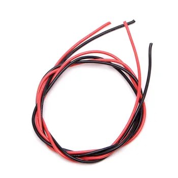 Vysoká kvalita 1Set 14 AWG Rozchod Silikónové Drôt Flexibilné Medené Káble, Splietané 2m pre RC Black Red