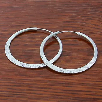 Vysoká Kvalita Hoop Náušnice 925 Sterling Silver 5.0 cm Kruh, Náušnice, Módne Šperky Veľkoobchod Továreň na Priamy Predaj
