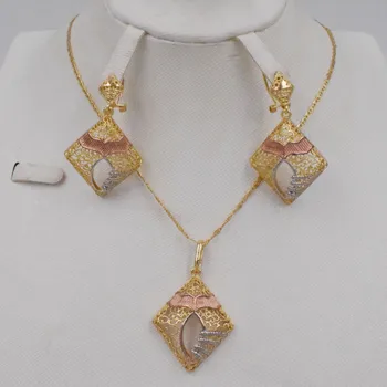 Vysoká Kvalita Taliansko 750 3 Farebné Šperky Set Pre Ženy, afriky korálky jewlery módny náhrdelník nastaviť náušnice etiópskej šperky