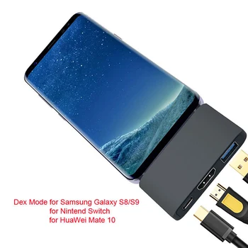 Vysoká Rýchlosť USB3.1 Typ C Rozbočovač HDMI HDTV Adaptér Konvertor Podporu Dex Režim Pre Macbook Samsung S8/S9 Nintend Prepínač PD