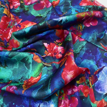 Vzbura farby digitálna maľba úsek hodvábna tkanina pre saténové šaty telas por metro bazin riche getzner tissu tissus au metrov