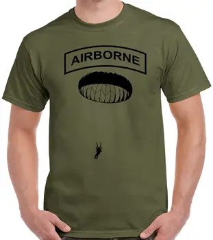 Vzdušné T-Shirt Čierny Atrament Výsadkár 82nd Módne Bežné Print T Shirt Ľudskej Rasy Hip Hop Oblečenie Bavlna Krátky Rukáv T Shirt
