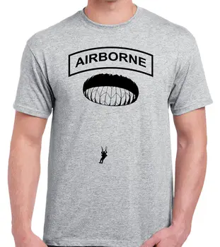 Vzdušné T-Shirt Čierny Atrament Výsadkár 82nd Módne Bežné Print T Shirt Ľudskej Rasy Hip Hop Oblečenie Bavlna Krátky Rukáv T Shirt