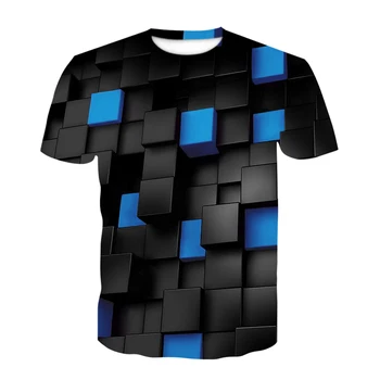 Výbušné geometrické grafické T-shirt lete pánske T-shirt pánske ležérny top 3DT-Shirts módne O-neck tričko plus veľkosť streetwear