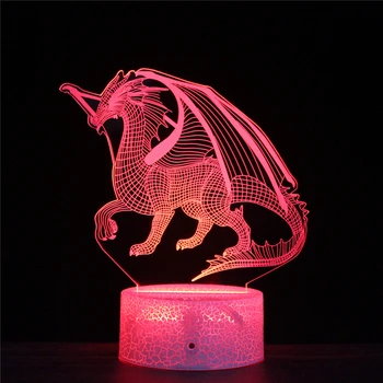 Východnej Charizard LED 3D Orientálny Drak Nočného Akryl Nočné Lampy, Svetelné Svietidlá Dotyk Diaľkové Svetlá Svetlá Deti Dekorácie