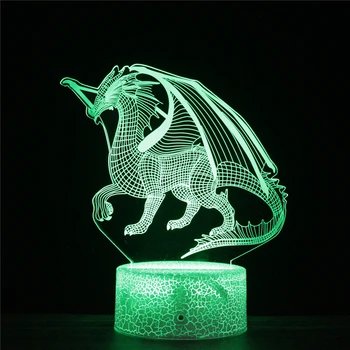Východnej Charizard LED 3D Orientálny Drak Nočného Akryl Nočné Lampy, Svetelné Svietidlá Dotyk Diaľkové Svetlá Svetlá Deti Dekorácie