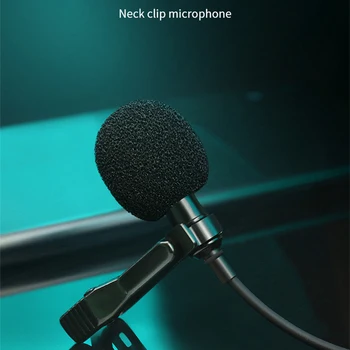 Všesmerového Kovové Mikrofón s 3,5 mm Konektor, Klip-onLavalier Mikrofón Kondenzátora Chladič pre Počítač, Notebook, Mobilný Telefón