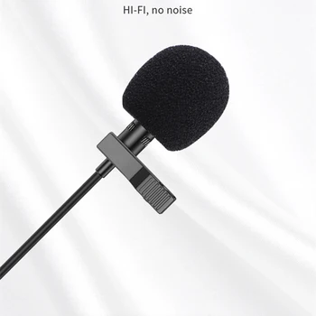 Všesmerového Kovové Mikrofón s 3,5 mm Konektor, Klip-onLavalier Mikrofón Kondenzátora Chladič pre Počítač, Notebook, Mobilný Telefón