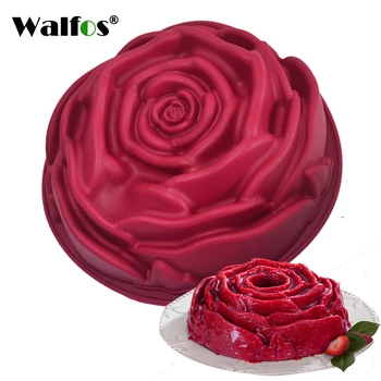 WALFOS potravinársky Silikón Ruže Kvet Tortu Pan Pečenie Plesní, 9 Palcov Mousse Tortu, Pečenie Chleba Pan Pečivo Plesne Pečenie