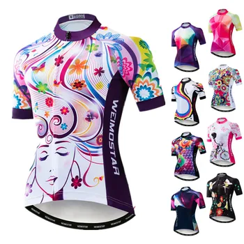 Weimostar Lete Ženy, Cyklistika Dres Krátky Rukáv MTB Bike Jersey Tops Pro Team Cyklistické Oblečenie Rýchlo Vyschnúť na Koni Cyklistické Tričko