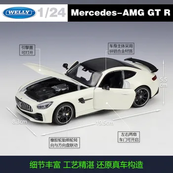 Well 1:24 značky Mercedes AMG GT-R zliatiny modelu auta Diecasts & Hračky Zhromažďovať dary, Non-diaľkové ovládanie typ dopravy hračka