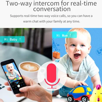 WiFi Baby Monitor s rozlíšením 1080P Dieťa Spať Monitor Nanny Smart IP Kamera Nočného Videnia Auto Tracking obojsmerné Audio Interkom Baby Telefón