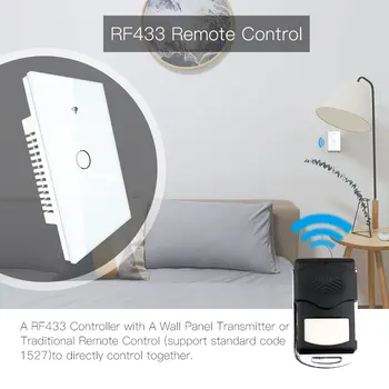 WiFi Smart Wall Light Switch Sklenený Panel RF433 Inteligentný Život Tuya APLIKÁCIU Diaľkové Ovládanie Práce S Alexa Domovská stránka Google 1/2/3 Gang
