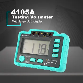 WINHY 4105A Vysoko Citlivé Digitálne Zem Zem Izolačný Odpor Meter Testovanie Voltmeter Megohmmeter 20/200/2000Ohm