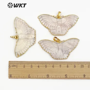 WT-JP088 Prírodná Biela Shell Šperky Motýľ Tvar Shell Prívesok Elegantná Vybojovať Slon Vzor Ženy Móde Náhrdelník s Príveskom
