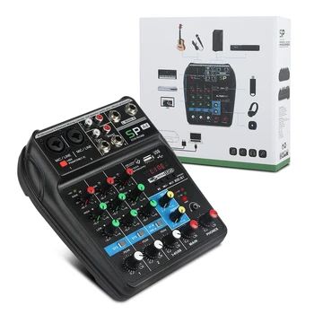 XTUGA A4 4Channels Audio Mixer Zvuk Miešanie Konzoly s Bluetooth, USB, Záznam 48V Phantom Power Monitor Cesty Plus Účinky, Použitie
