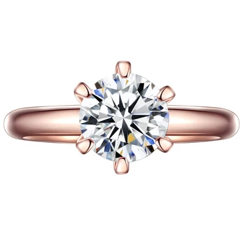 YANHUI Nový Príchod Vintage 18K Rose Gold Snubné Prstene Pre Ženy, Jemné Šperky, Luxusné 2 Carat Lab Diamantový Zásnubný Prsteň Darček