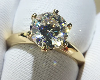 YANHUI Nový Príchod Vintage 18K Rose Gold Snubné Prstene Pre Ženy, Jemné Šperky, Luxusné 2 Carat Lab Diamantový Zásnubný Prsteň Darček
