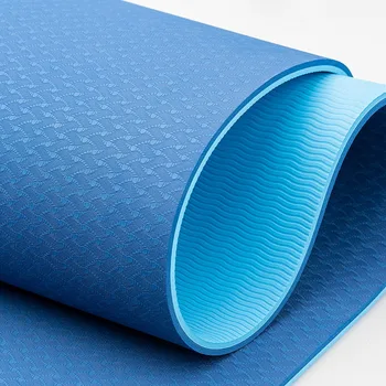 Yoga Mat jednoduché dvojité farba Non-slip TPE Cvičenie Šport Pilates Mat pre Fitness Gym Domov bez Chuti Pad 6mm/8mm