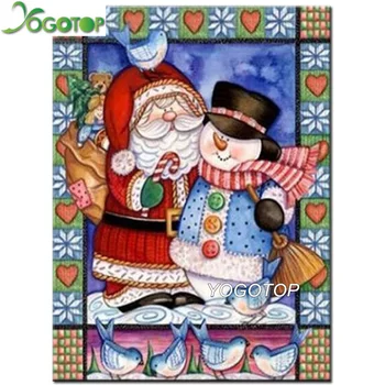 YOGOTOP DIY Diamond Maľovanie Cross Stitch Santa Claus Vyšívanie, 5D Mozaiky Diamond Výšivky Plný Kamienkami Vianočné VD748