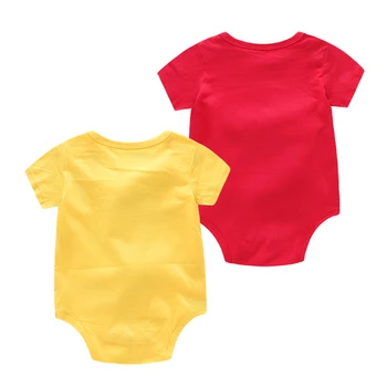 Yummz Kečup Horčica Žltá, Červená a Žltá Kombinézu chlapčeka Dvojičky Detské Oblečenie Dvojičky Baby Chlapci, Dievčatá DS9