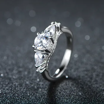 YVV57 925 Sterling Silver Prsteň s zirkón žien krúžok návrh zásnubný prsteň