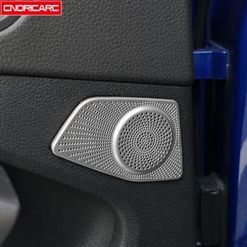 Z nehrdzavejúcej Ocele Auto Zadné Dvere Stereofónny Reproduktor Čistý Výzdoba Zahŕňa Trim 2 ks Pre Audi Q3 2019 Interiéru Horn odtlačkový aršík Nálepiek